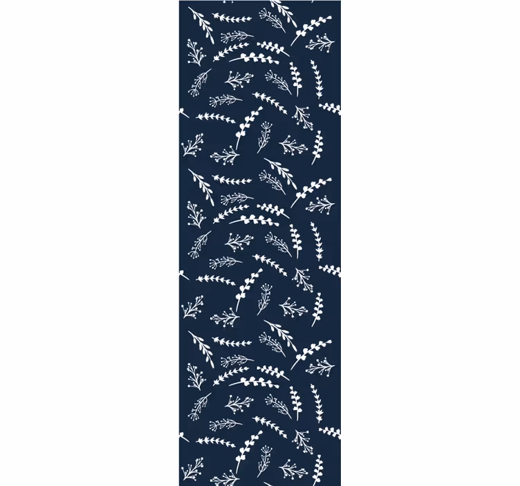 Papier peint motif de fleurs indigo et blanc - TenStickers