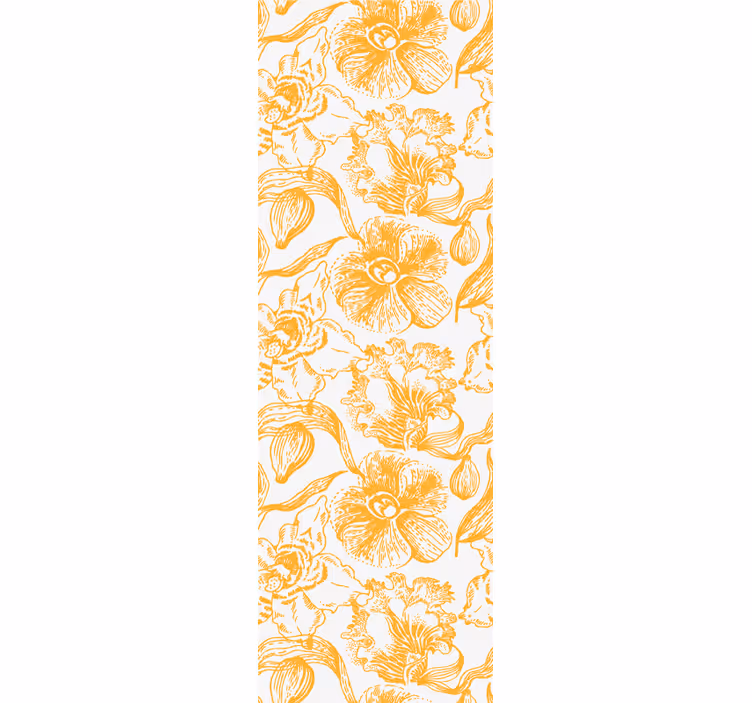 Papier peint bureau  de fleurs d'orchidées jaunes - TenStickers