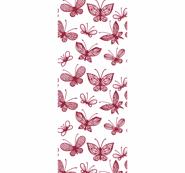 Papier peint papillons motif rose volant - TenStickers