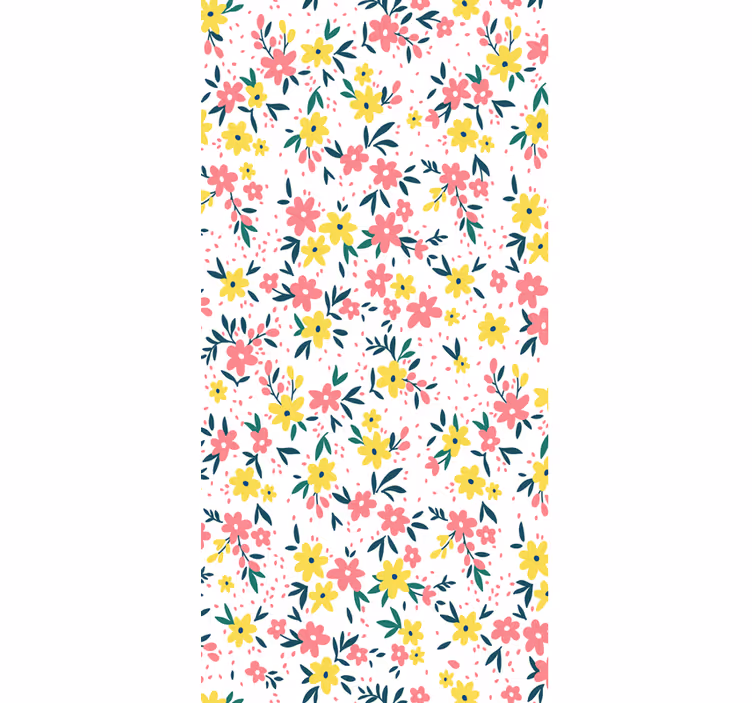 Papier peint fleur Imprimé fleuri 'ifuru' blanc - TenStickers