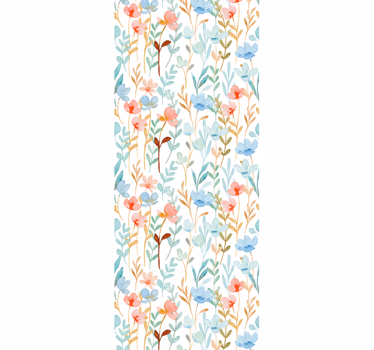 Papier peint floral motif minimaliste à l'aquarelle - TenStickers