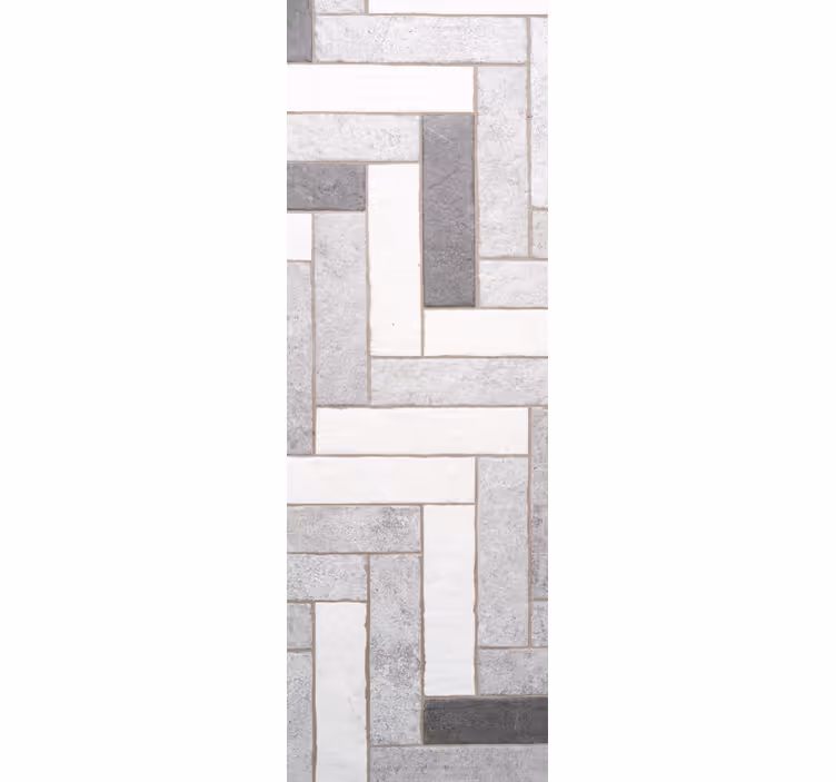Papier peint effet béton motif de pavage gris - TenStickers