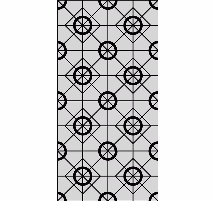 Papier peint carreaux de ciment motif géométrique noir - TenStickers