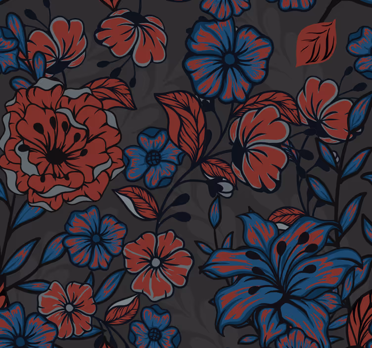 Papier peint floral scène florale en fleurs - TenStickers