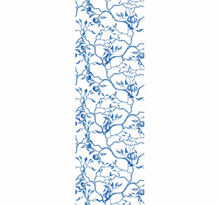 Papier peint feuillage motif de branches bleues - TenStickers