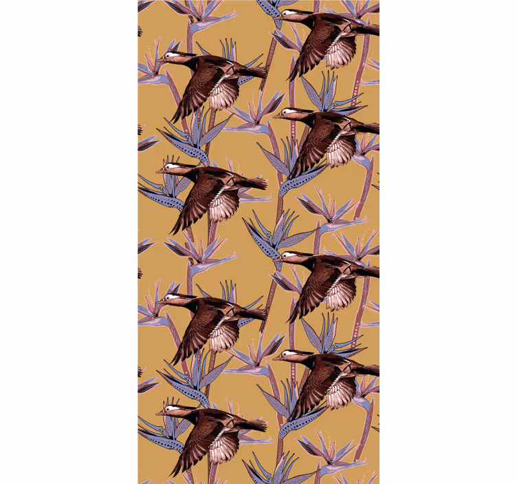 Papier peint oiseaux animaux du lac design vintage - TenStickers