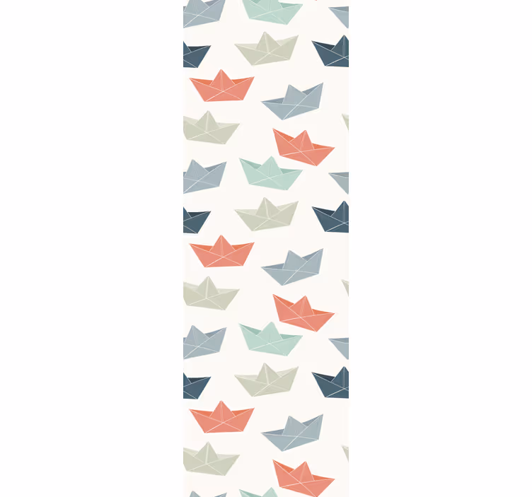 Papier peint chambre enfant bateaux en origami - TenStickers