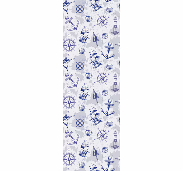 Papier peint enfant Boussole et modèle de voilier - TenStickers