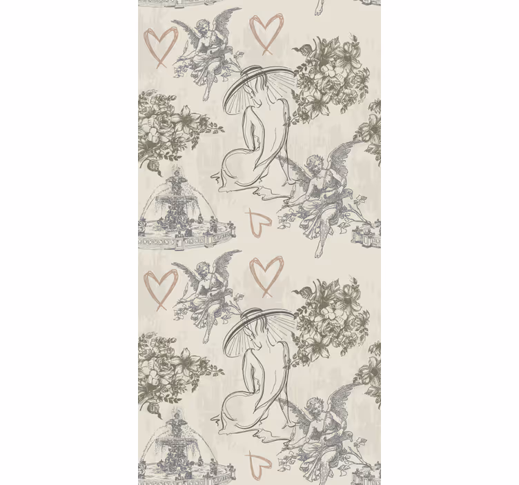 Papier peint floral motif floral angélique - TenStickers