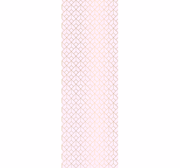 Papier peint salon Rose avec  ragulaire de lignes dorées - TenStickers