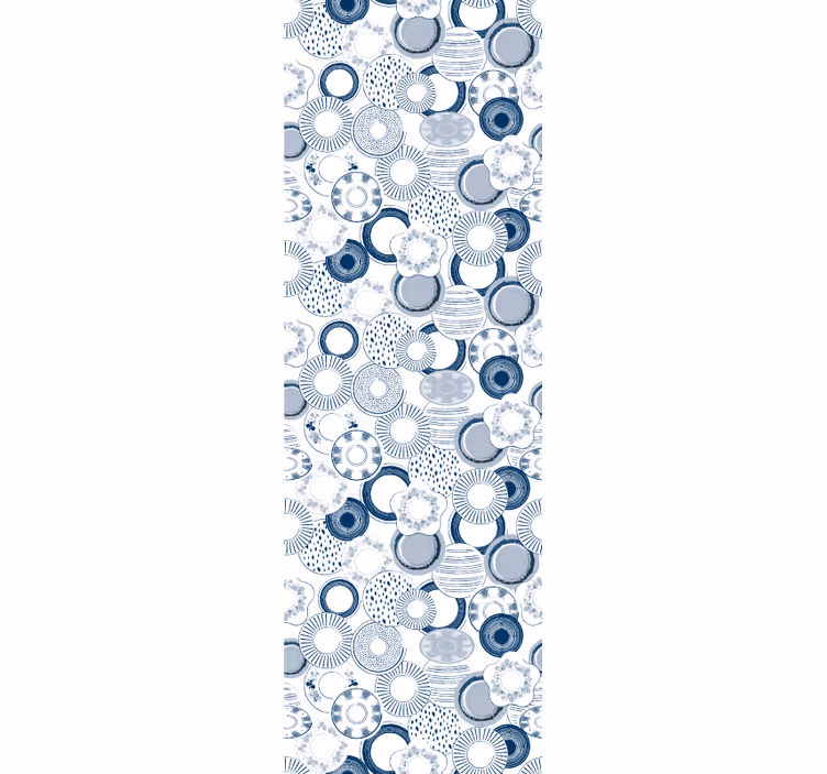 Papier peint ornemental bleu de delft - TenStickers