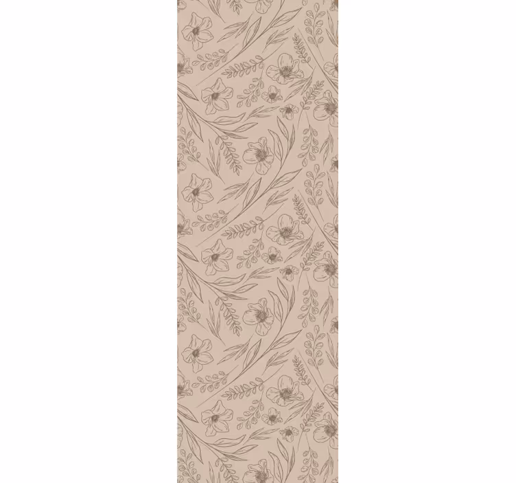 Papier peint floral taupe fleuri - TenStickers