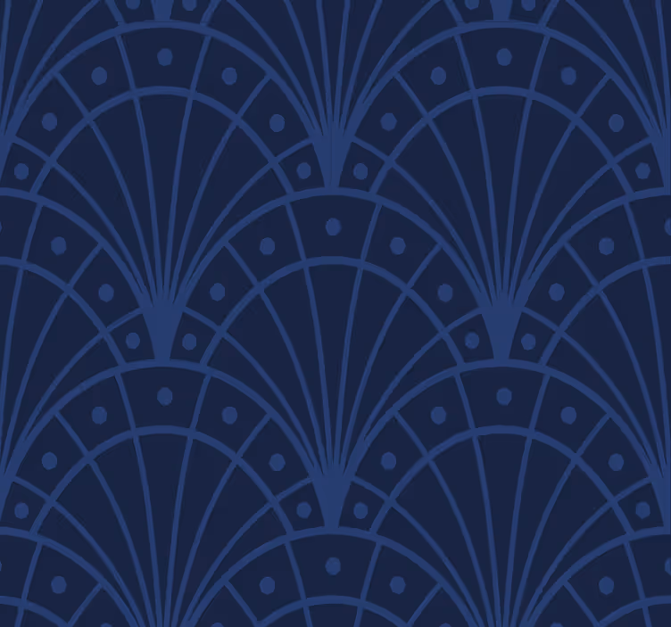 Papier peint entrée art déco bleu marine - TenStickers
