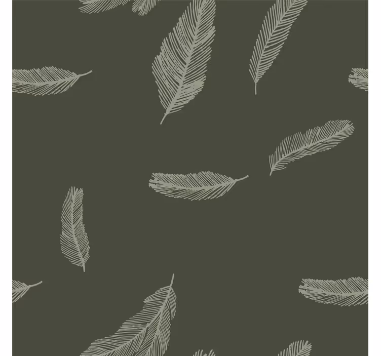 Papier peint chambre adulte plumes vertes - TenStickers