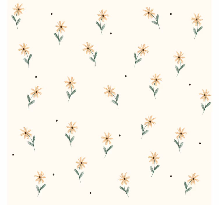 Papier peint salon marguerites jaunes - TenStickers