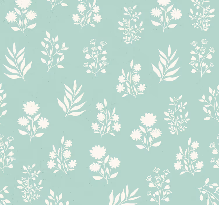 Papier peint adulte vert menthe motif fleuri - TenStickers