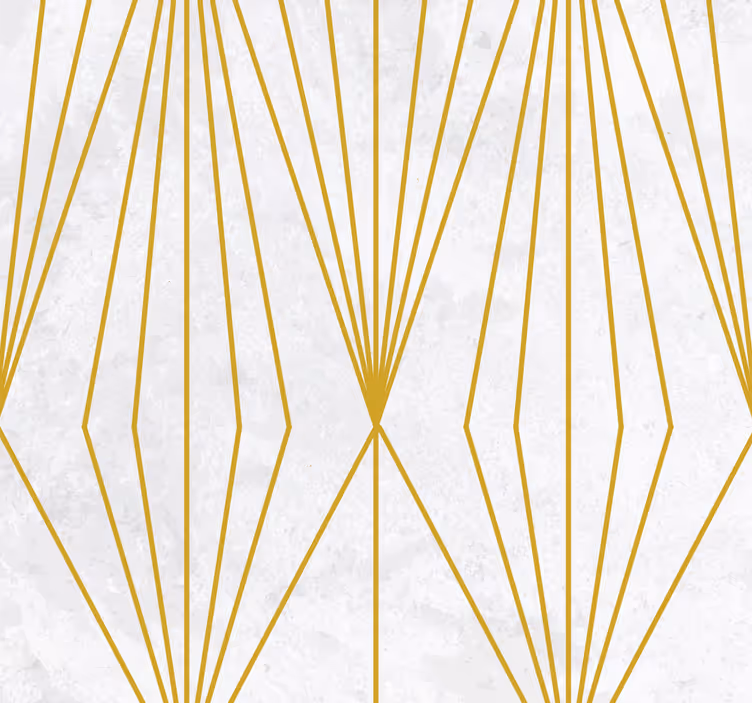 Papier peint salon art déco triangles blancs et dorés - TenStickers
