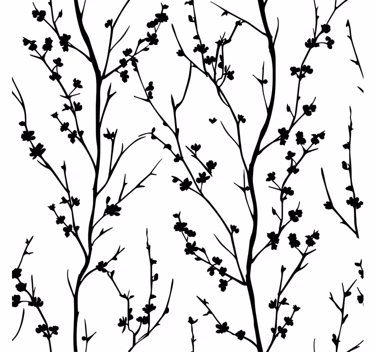 Papier peint tête de lit motif de fines branches - TenStickers