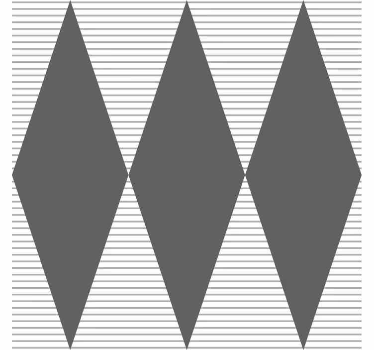Papier peint géométrique motif losange gris - TenStickers