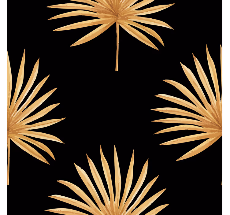 Papier peint noir motif de fougère - TenStickers