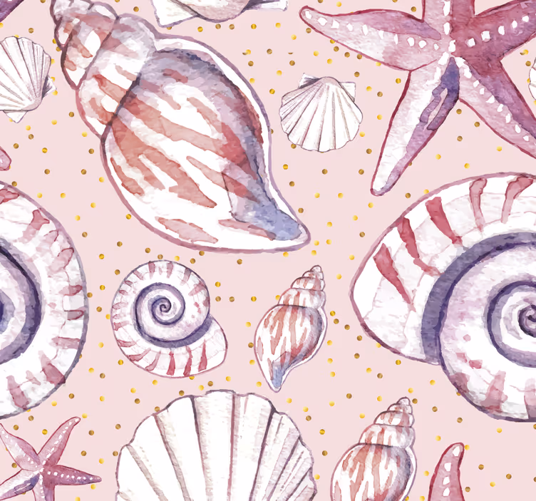 Papier peint poissons motif papillon coquillage - TenStickers