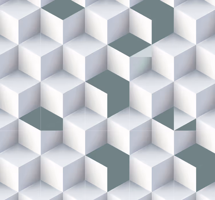 Papier peint formes géométriques illusion cube - TenStickers
