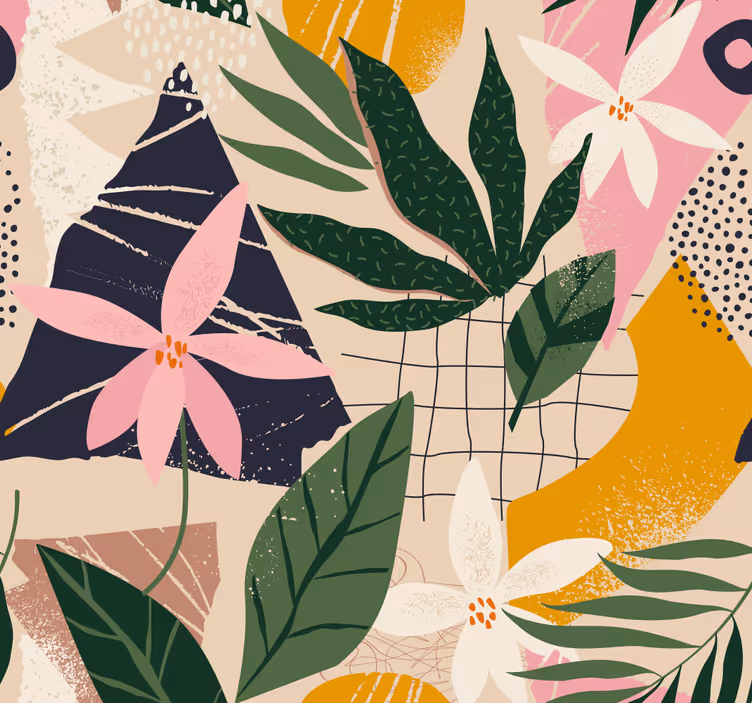 Papier peint nature motif de flore tropicale - TenStickers