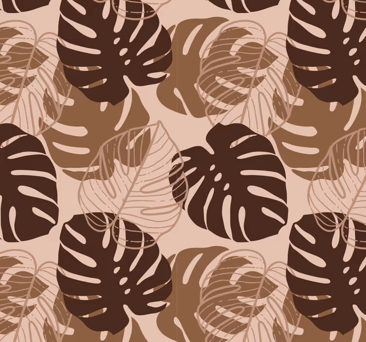 Papier peint feuillage motif monstera - TenStickers