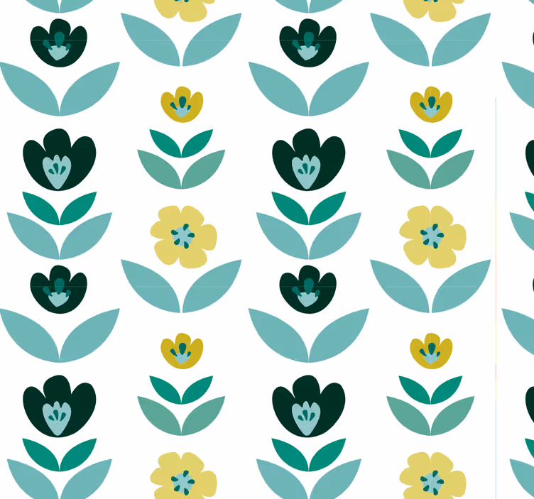 Papier peint floral motif floral répétitif - TenStickers