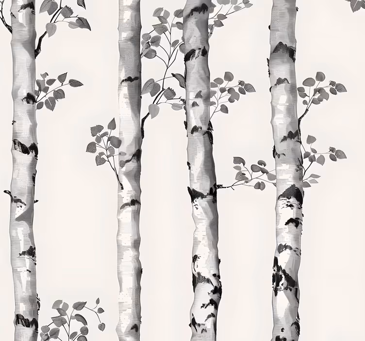 Papier peint entrée grands arbres d'hiver - TenStickers