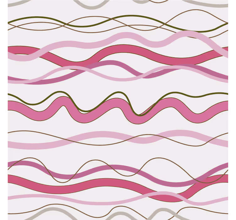 Papier peint couloir rayures ondulées rose - TenStickers