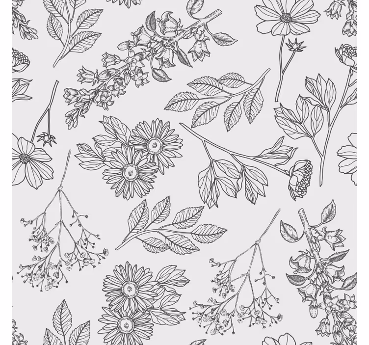 Papier peint couloir motif floral beige - TenStickers