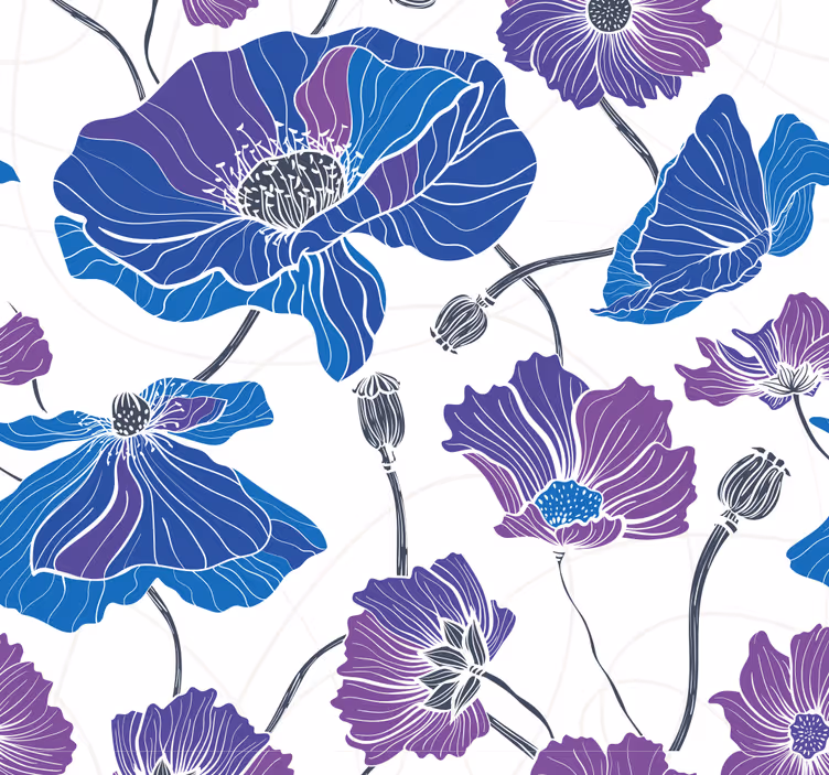 Papier peint floral scène de floraison florale - TenStickers