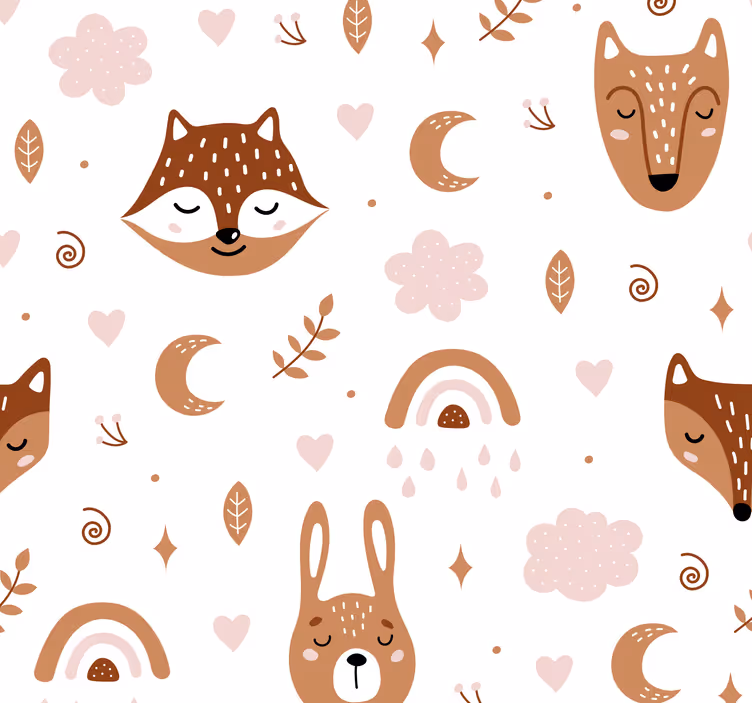 Papier peint chambre animaux arcs-en-ciel - TenStickers
