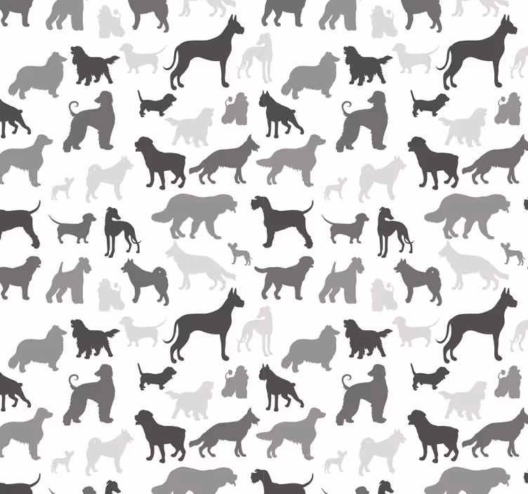 Papier peint chiens silhouettes - TenStickers