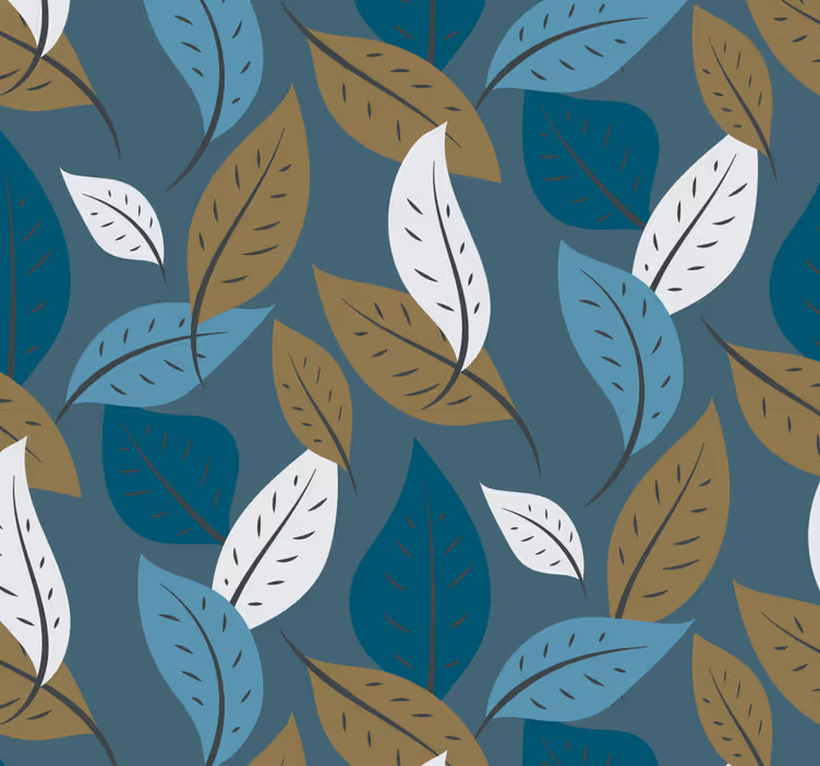 Papier peint salon motif de feuilles - TenStickers