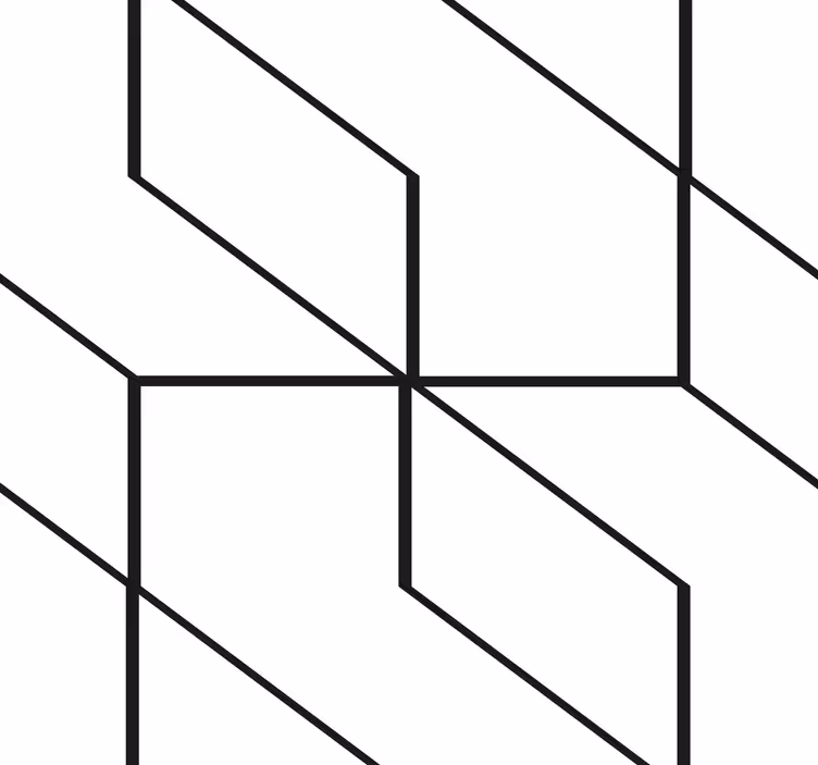 Papier peint lignes hexagonales géométriques - TenStickers