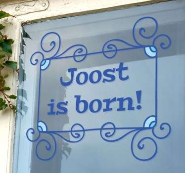 Sticker bébé is born bleu