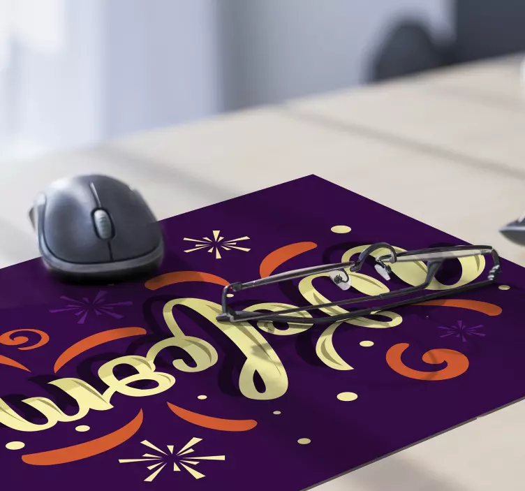 Tapis de souris nom bienvenue texte stylé - TenStickers