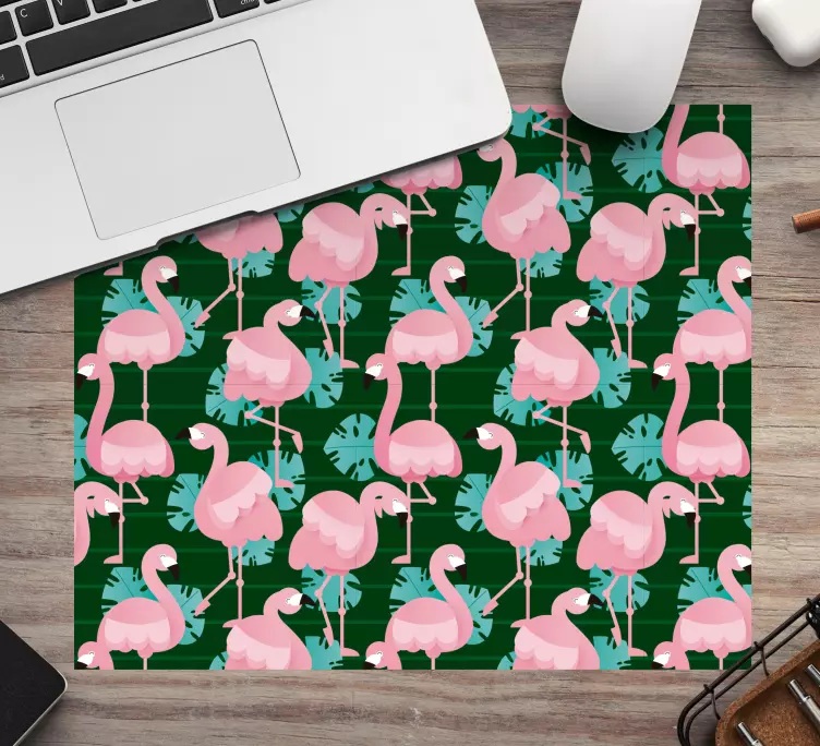 Mouse pad motif flamants roses des tropiques - TenStickers