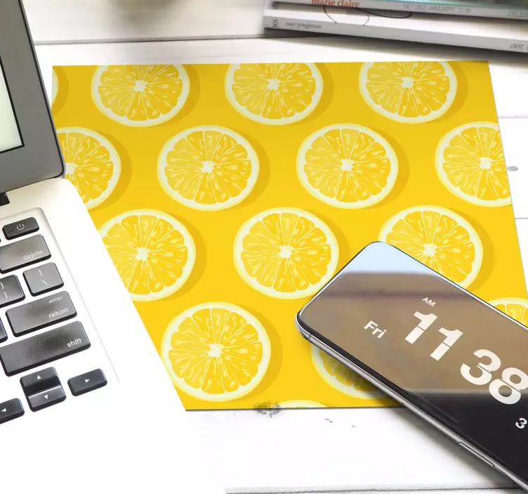 Mouse pad motif illustration de tranche de citron - TenStickers