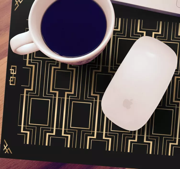 Mouse pad motif lignes géométriques dorées - TenStickers