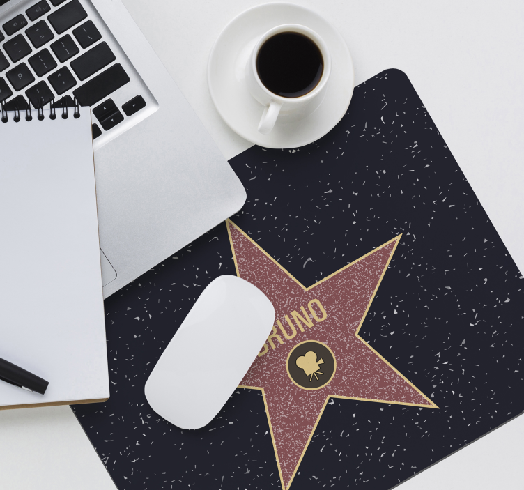 Tapis de souris star d'Hollywood avec prénom - TenStickers