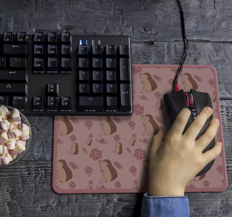 Tapis de souris hérisson et marguerite - TenStickers
