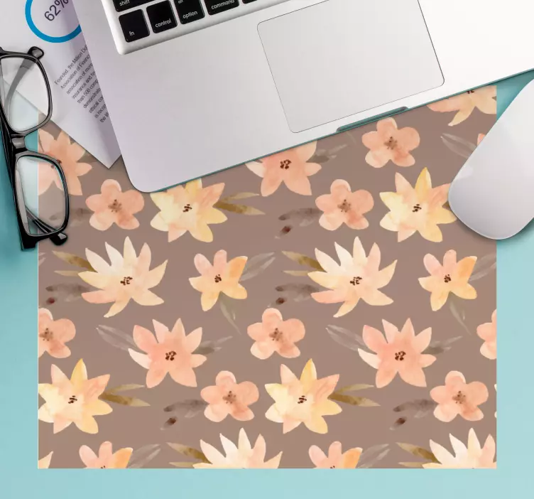 Tapis de souris original Aquarella fleurs pastel - TenStickers