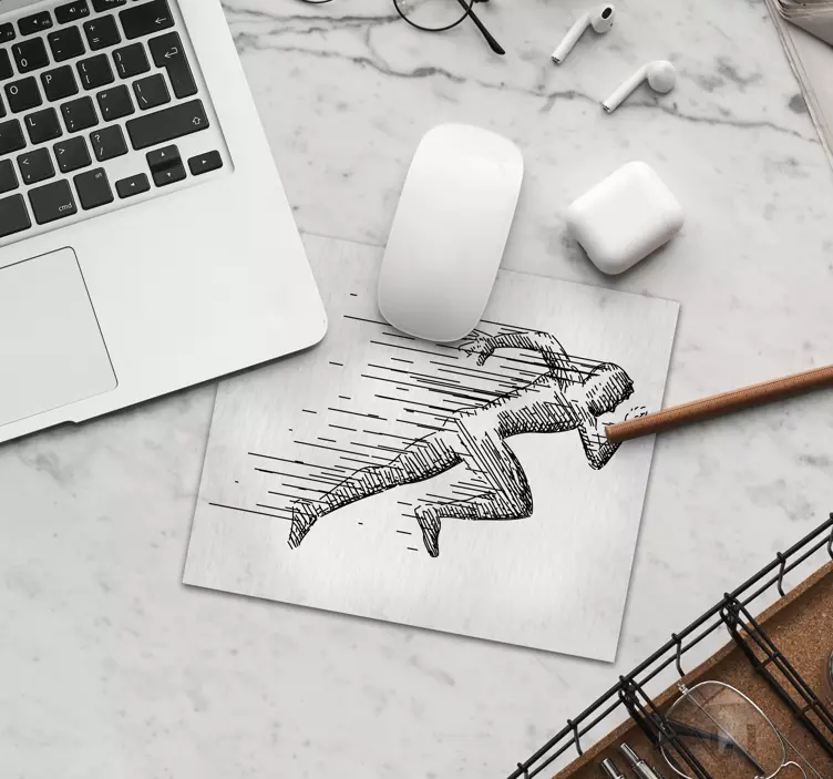 Tapis de souris original Croquis en cours d'exécution - TenStickers