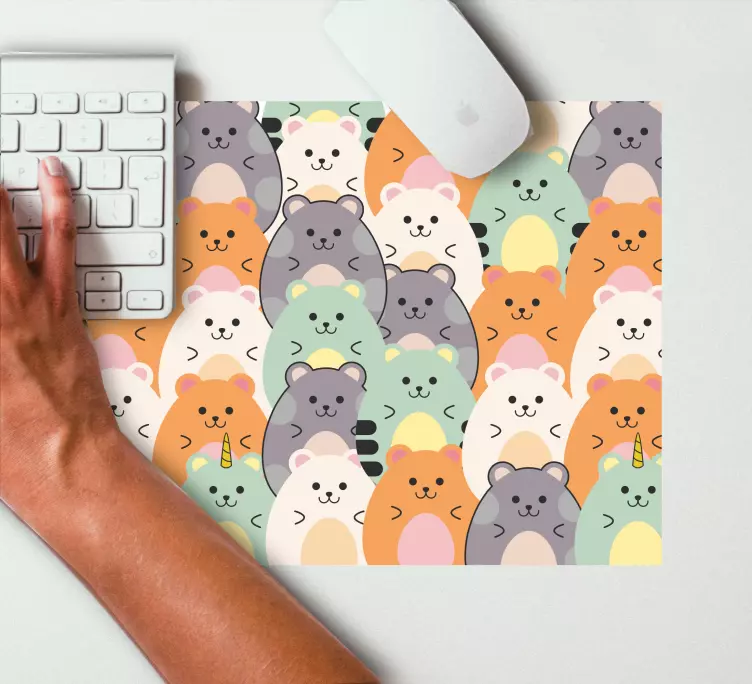 Tapis de souris original Hamsters multicolores mangeant - TenStickers