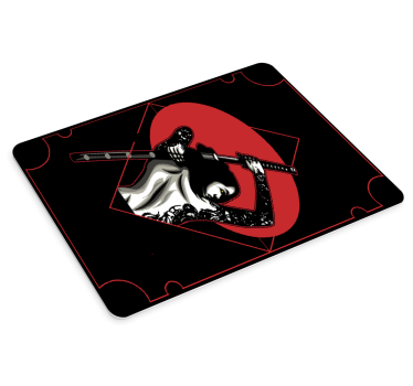 Mouse pad gamer étreinte d'un guerrier samouraï - TenStickers