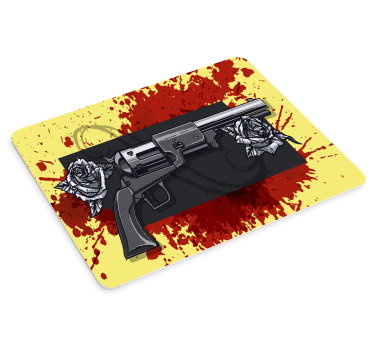 Mouse pad gamer revolver avec roses - TenStickers