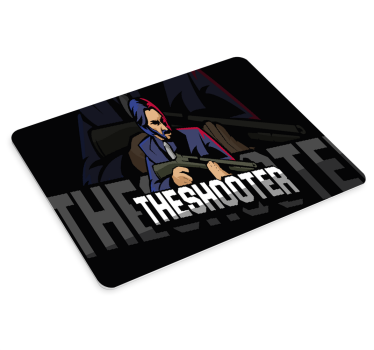 Mouse pad gamer personnage de tireur stylisé - TenStickers
